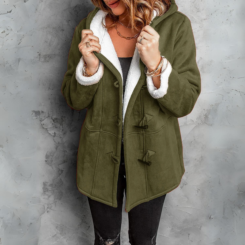 Women's comfortable soft hooded coat