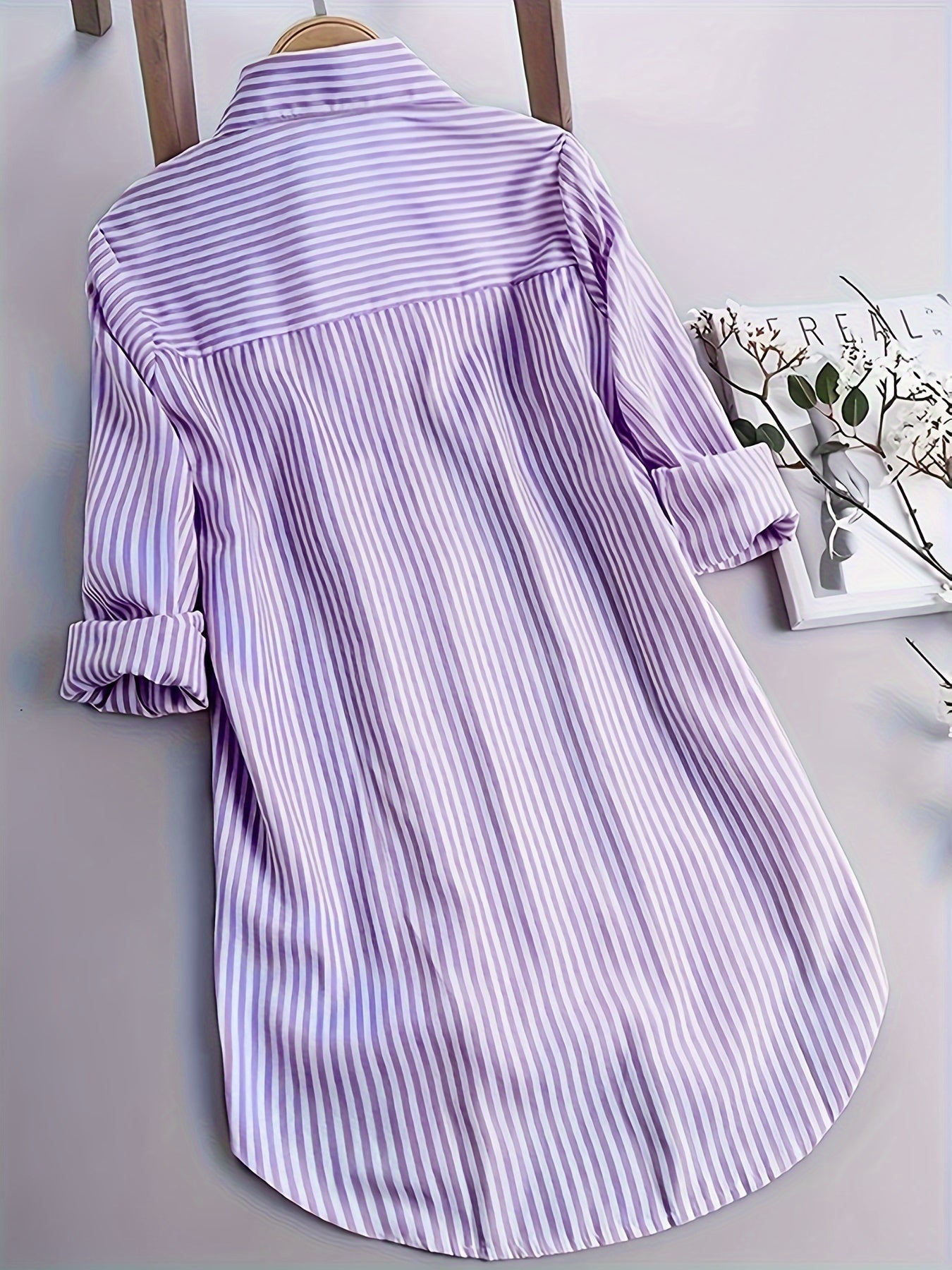 Striped Loose Fit Button-Up Shirt