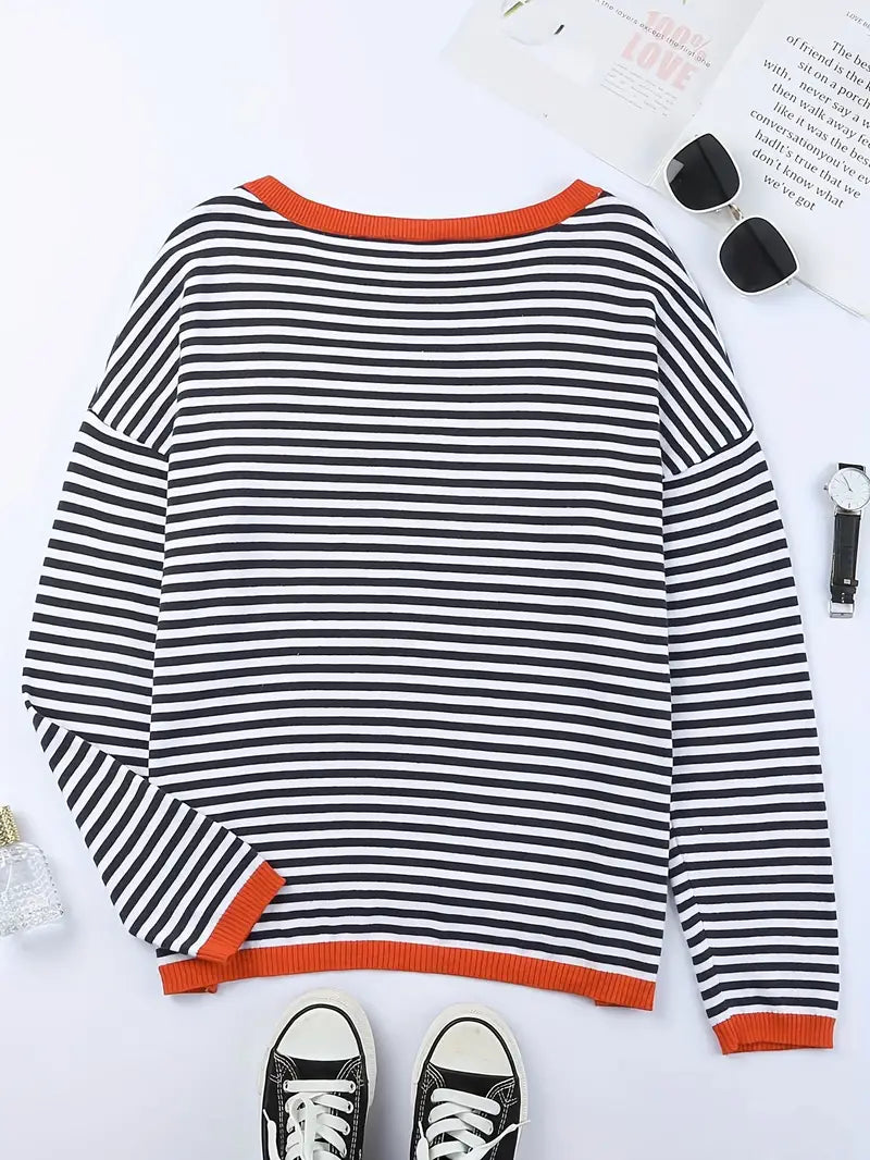 Women's elegant striped sweater