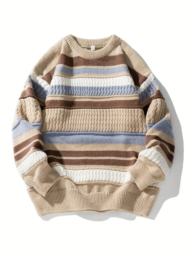 Women's striped crew neck sweater