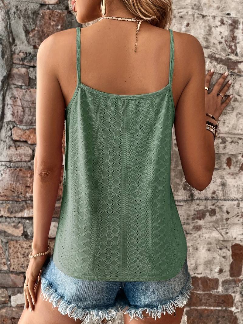 Lynn - casual V-neck lace top with spaghetti straps