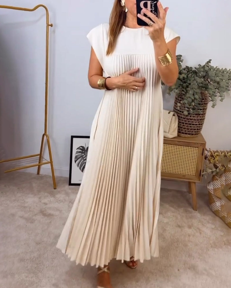 Sleeveless Pleated Dress for Women