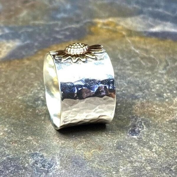 Radiant Golden Sunflower Ring