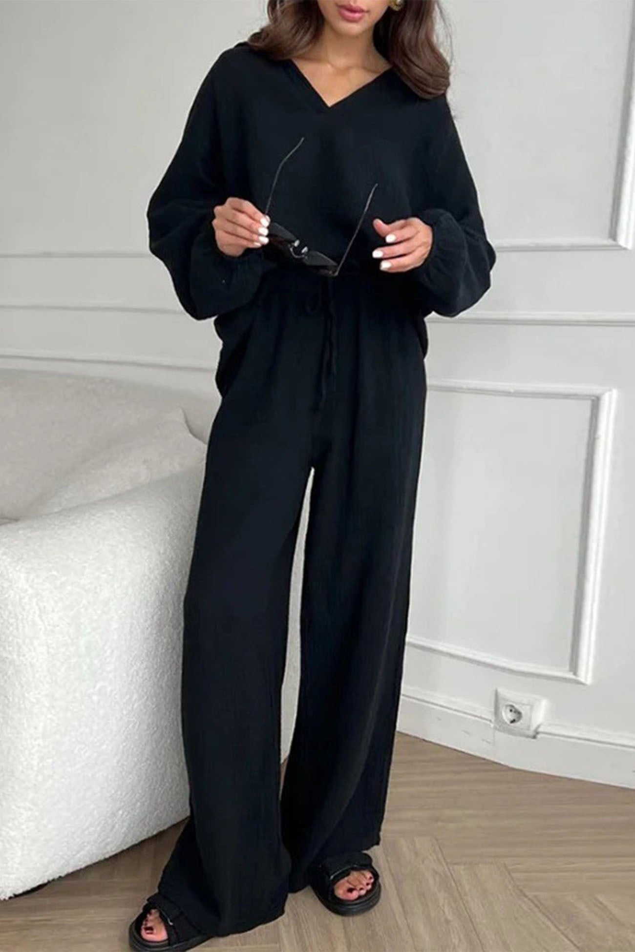 Drawstring Wide-Leg Luna Pants Set