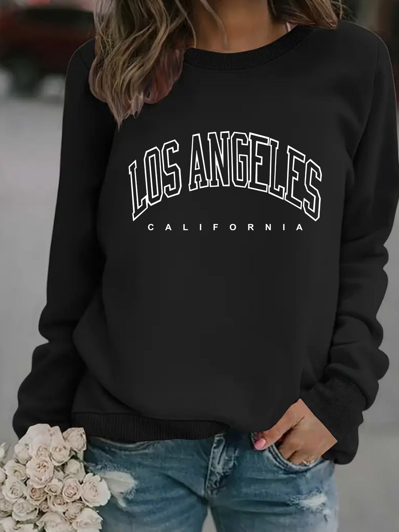 Women's los angeles crew neck sweater