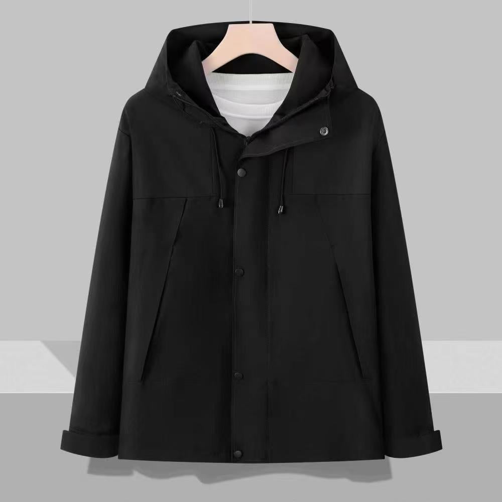 Lightweight hooded jacket with zipper pockets for women