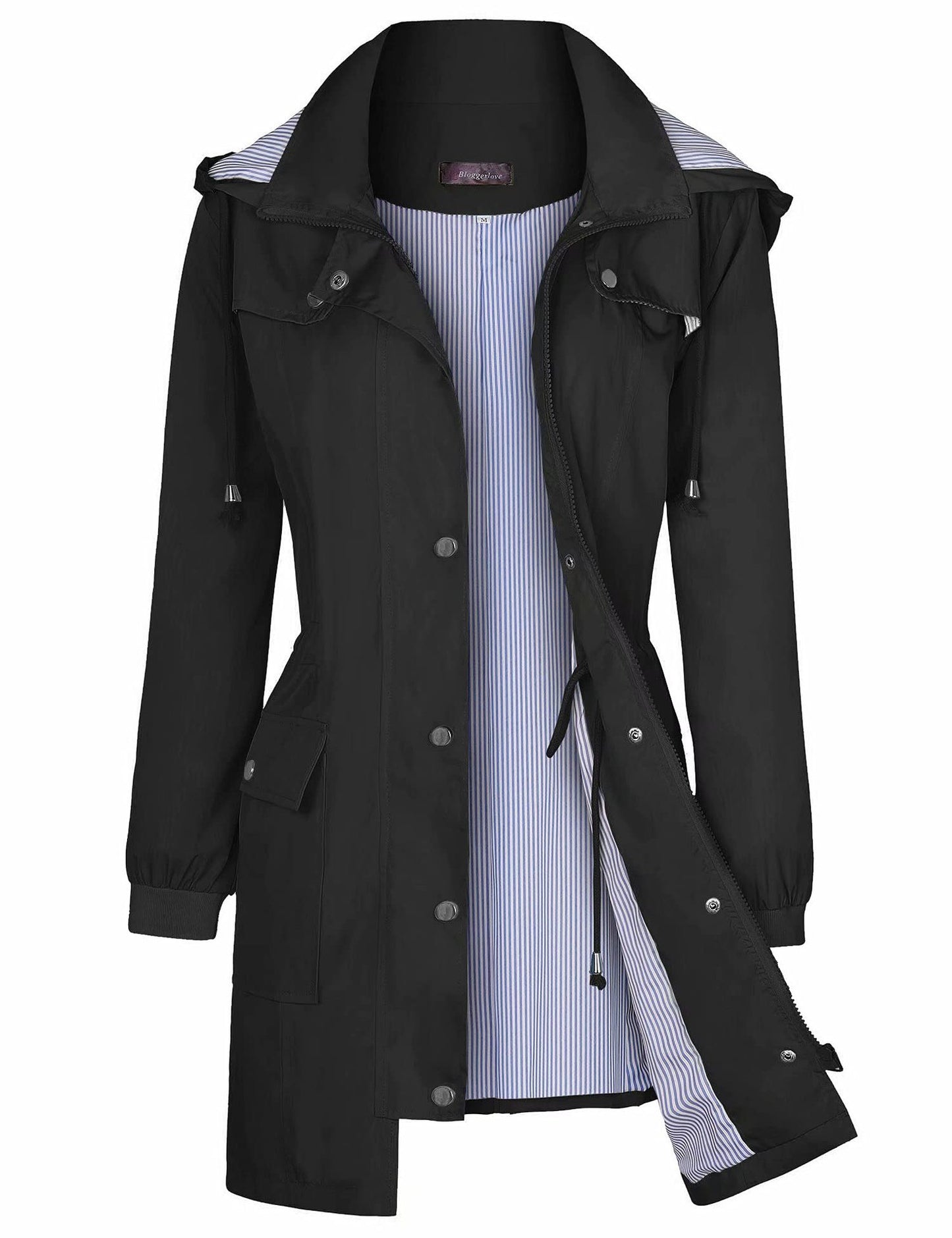 Women's casual waterproof hooded windbreaker jacket