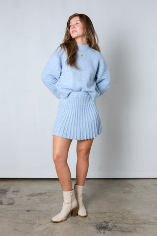 Knitted sweater and skirt co-ord set for women