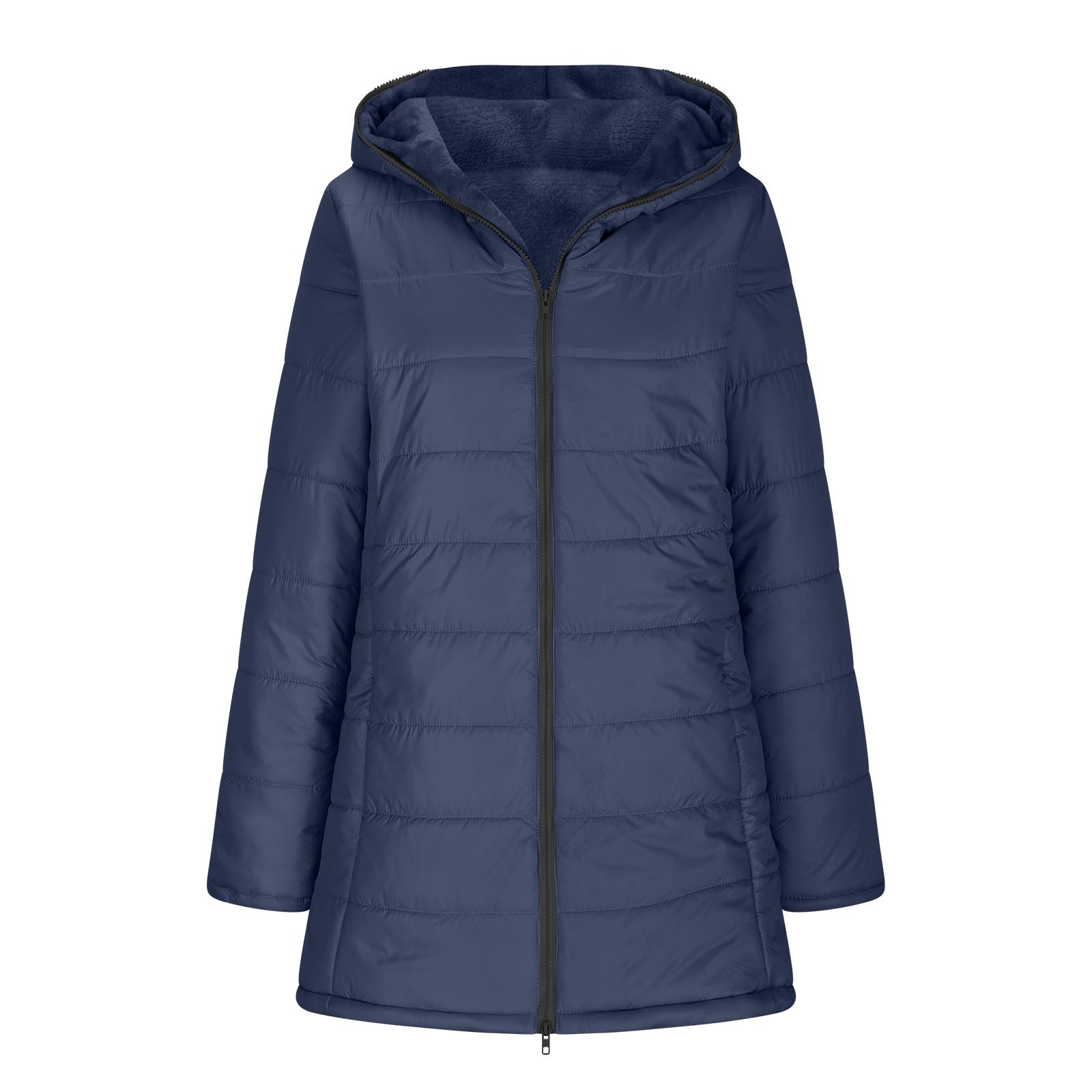 Padded Warm Plush Lined Hooded Jacket