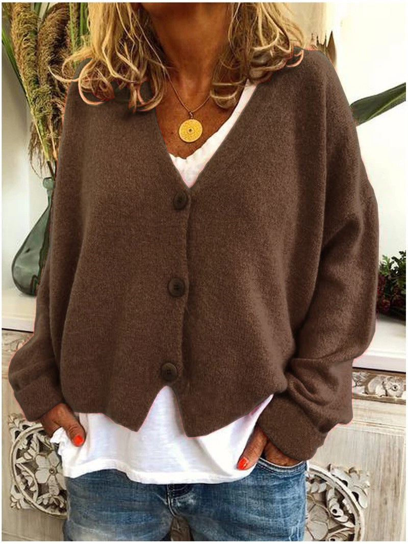 Women's Cardigan - Knit V-Neck - Button Down - Oversized Slouchy Fit - Long Sleeve