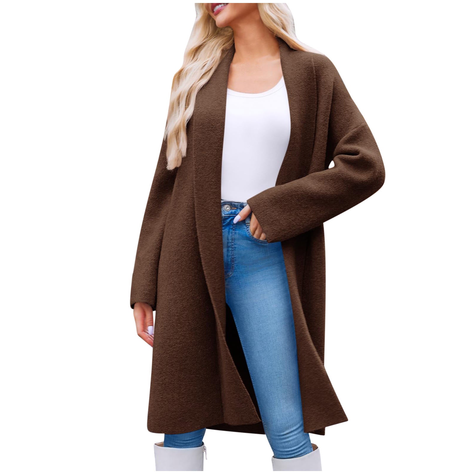 Cozy Knit Open Front Long Cardigan