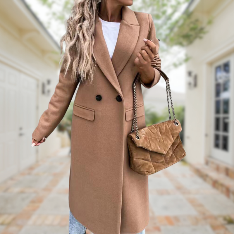 Tiana - lapel neck double-breasted overcoat