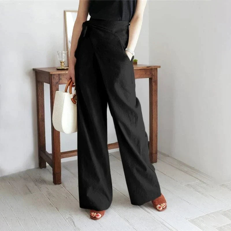 Women's classy elegant high waisted wrap pants