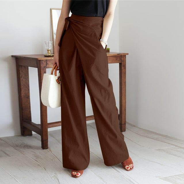 Women's classy elegant high waisted wrap pants