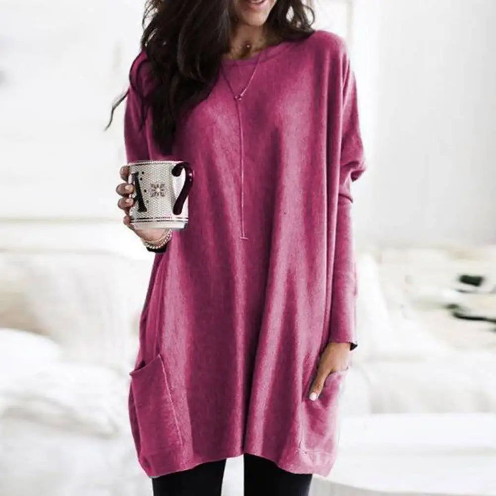 Pockets Long Sleeve Casual Dress