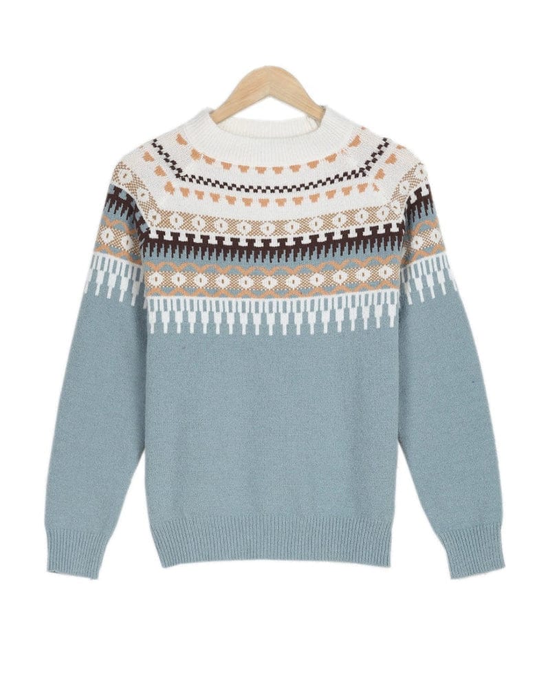 Women's printed long sleeve sweater