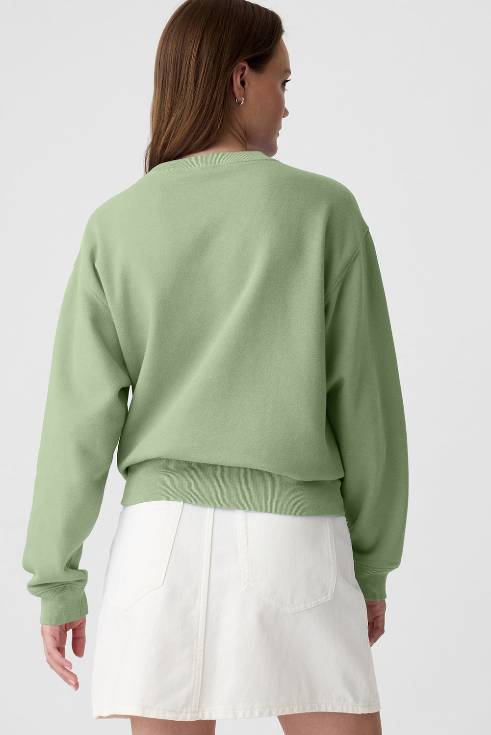 Women's Sweatshirt - Cotton Blend - Relaxed Fit - Crewneck Long Sleeve Casual Wear