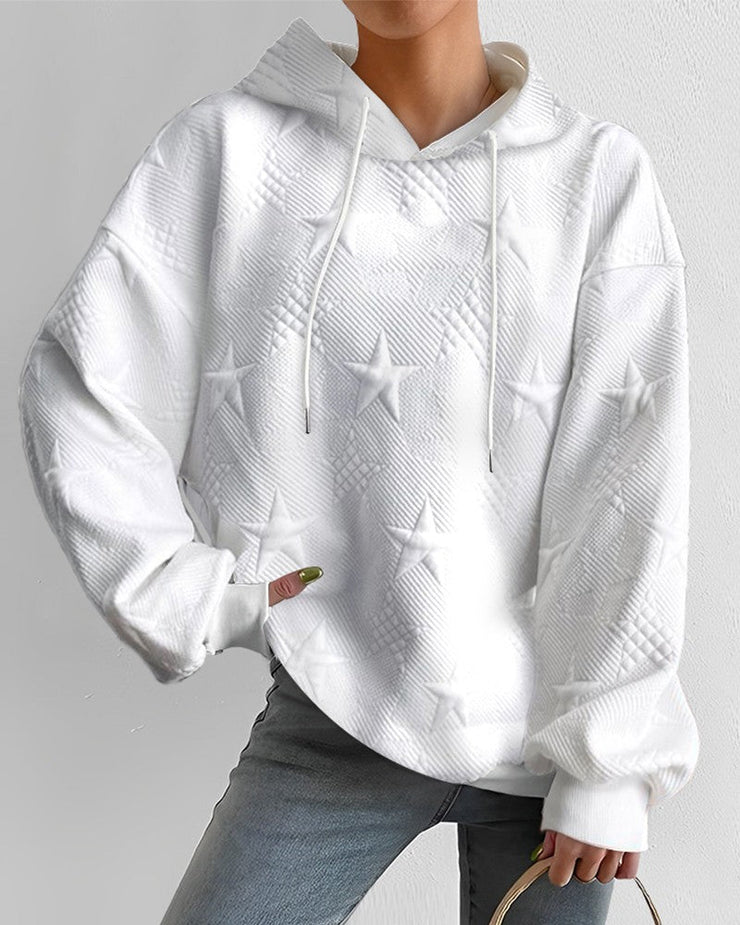 Women's casual jacquard star sweatshirt