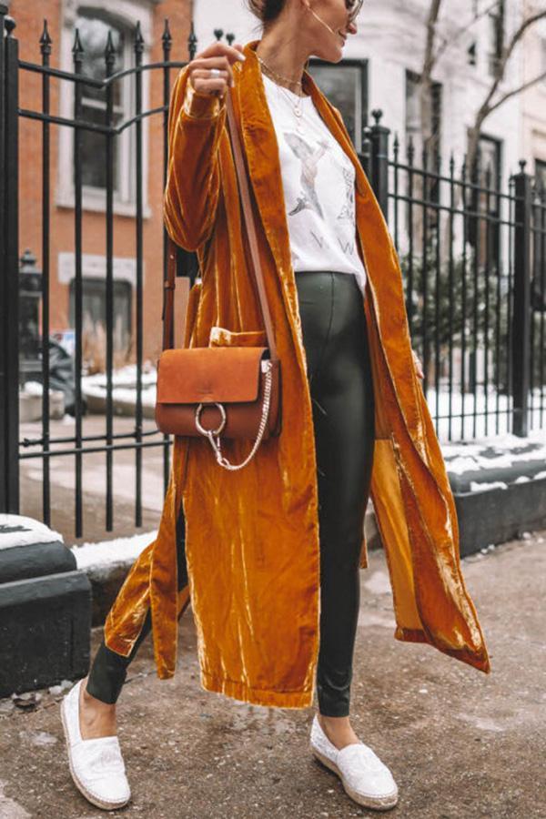 Women’s Long Velvet Duster – Open Front – Elegant Lightweight Layer – Full Sleeve