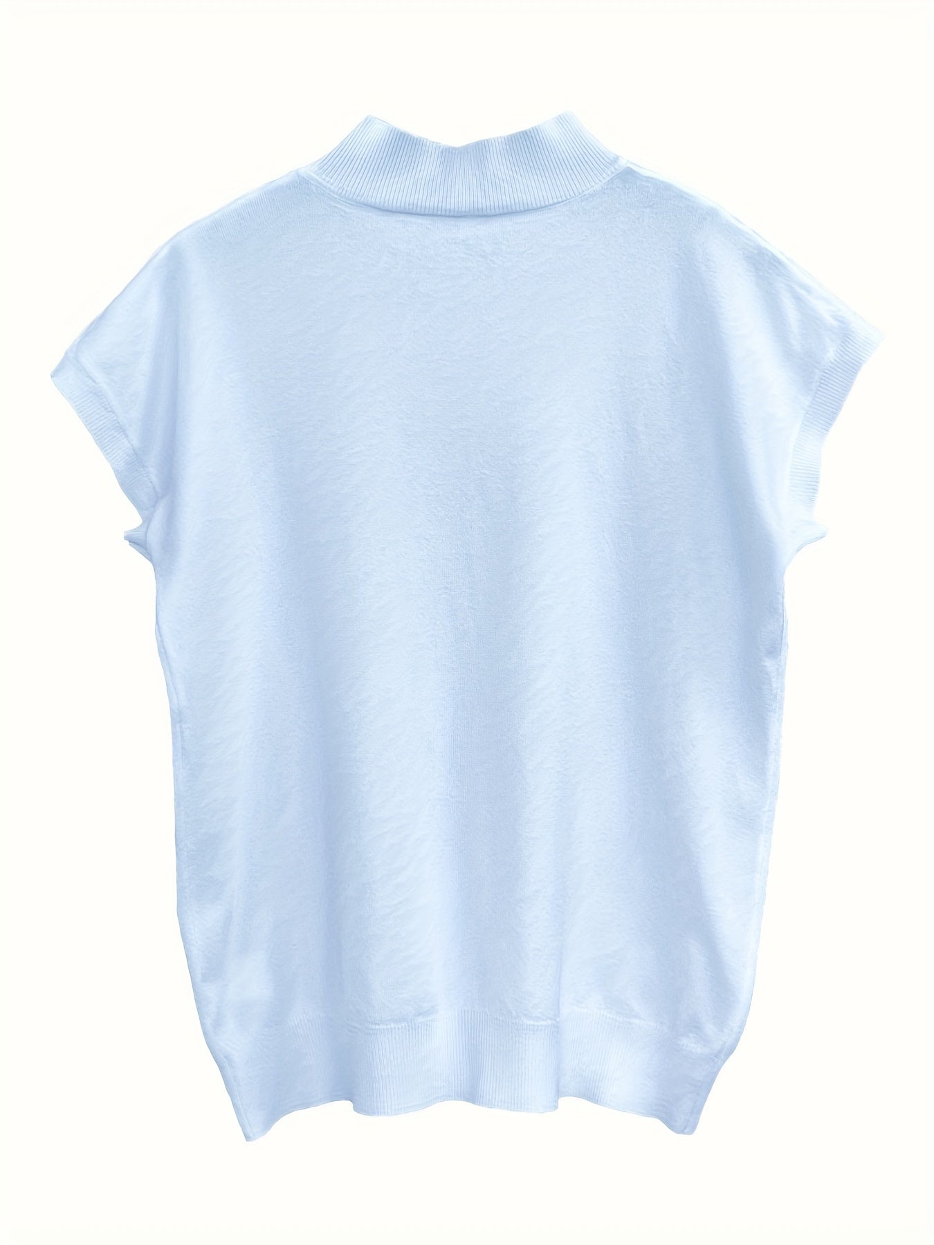 Sleeveless high-neck knit top with a fitted design for women