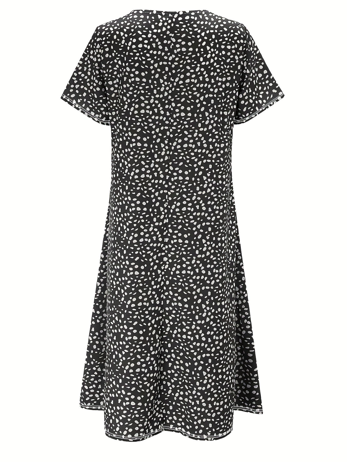 Women's Knee-Length Dress - Short Sleeve - Relaxed A-Line Fit - Lightweight Casual Wear