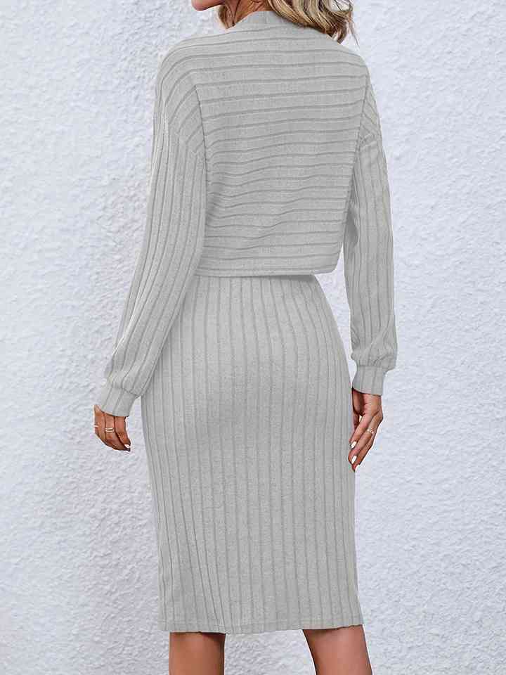 Natine - mock neck long sleeve top and pencil skirt set