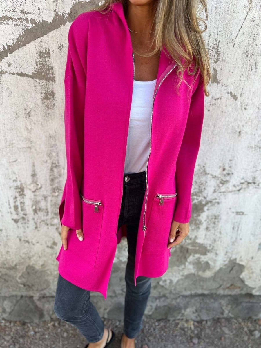 Women's Hooded Jacket – Relaxed Fit – Full Zip – Long Sleeve – Breathable Cotton Blend