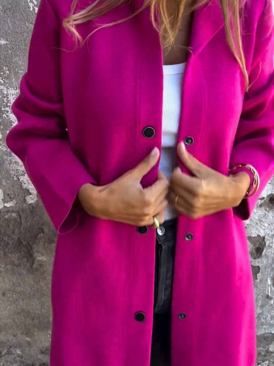 Women’s Hooded Jacket – Oversized Fit – Cotton Feel – Knee Length – Snap Button Closure