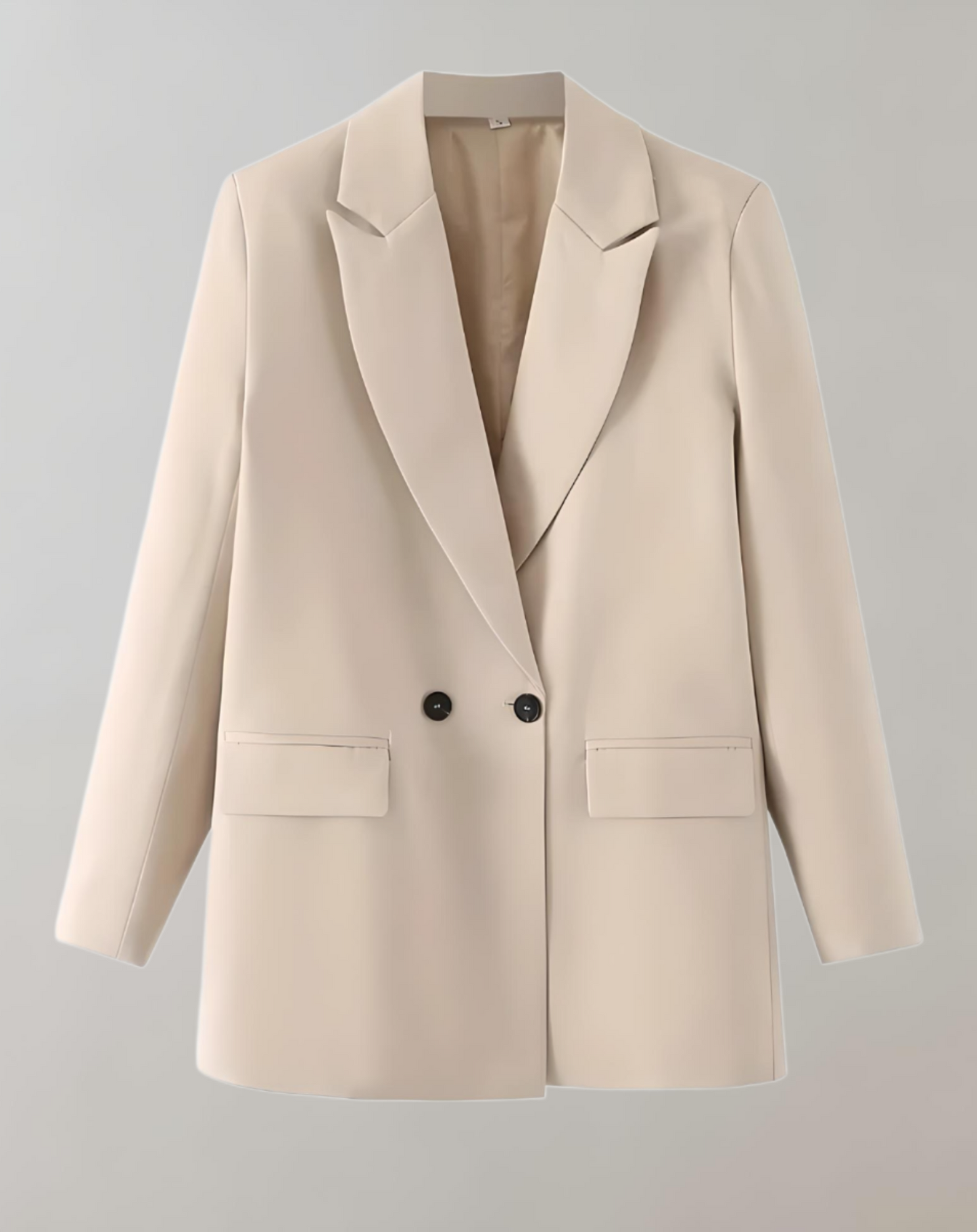 Women's casual black double-breasted suit