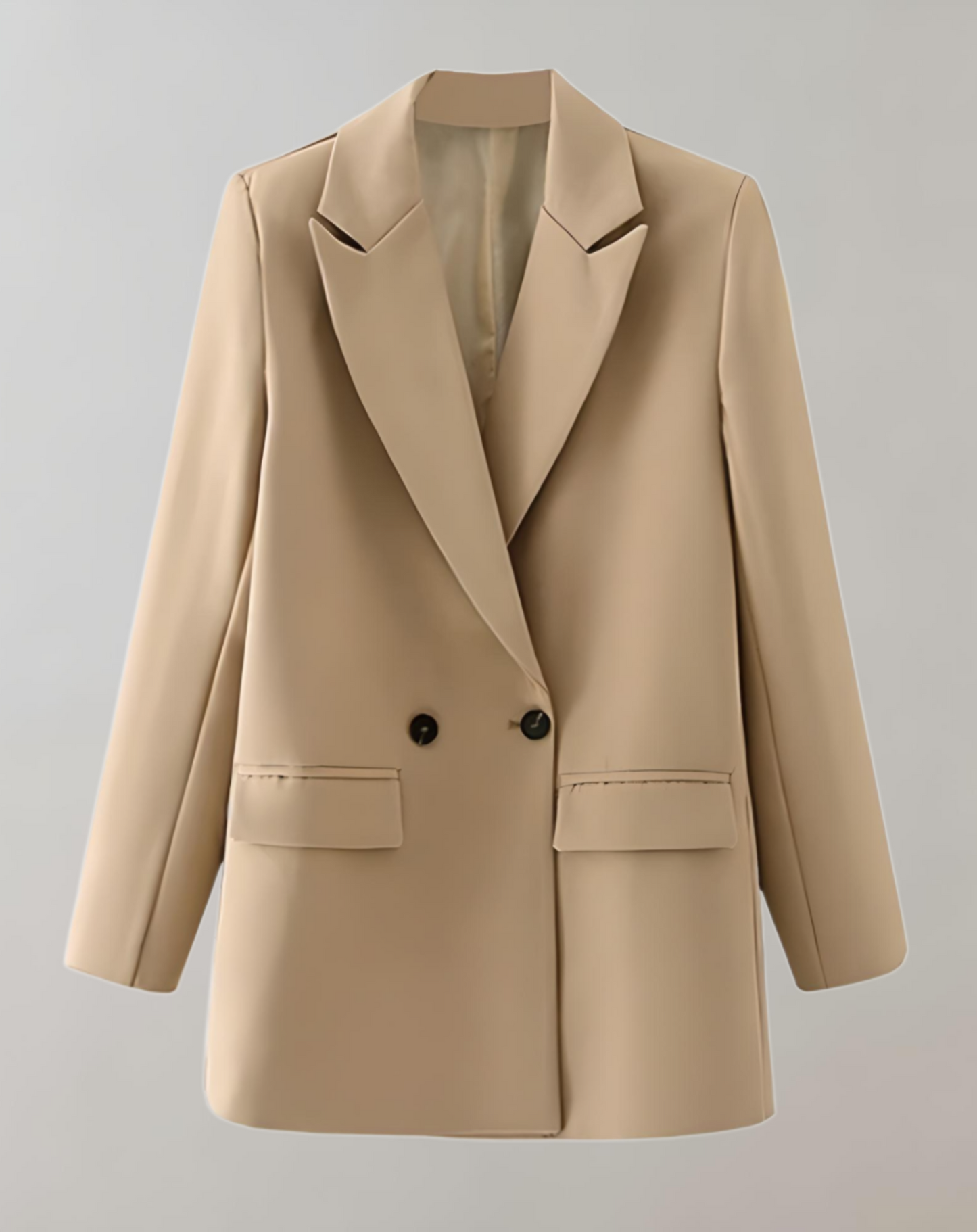 Women's casual black double-breasted suit