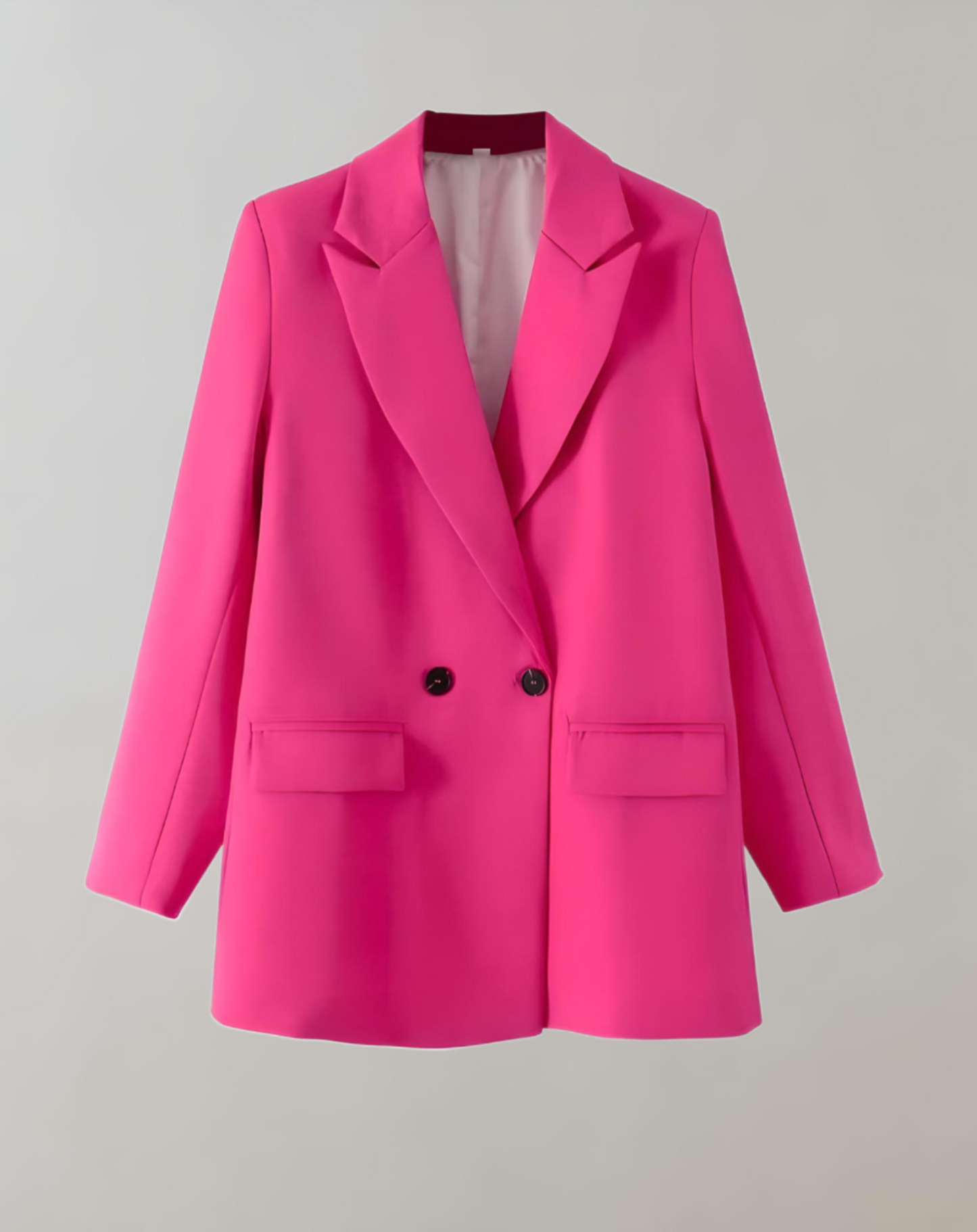 Women's casual black double-breasted suit
