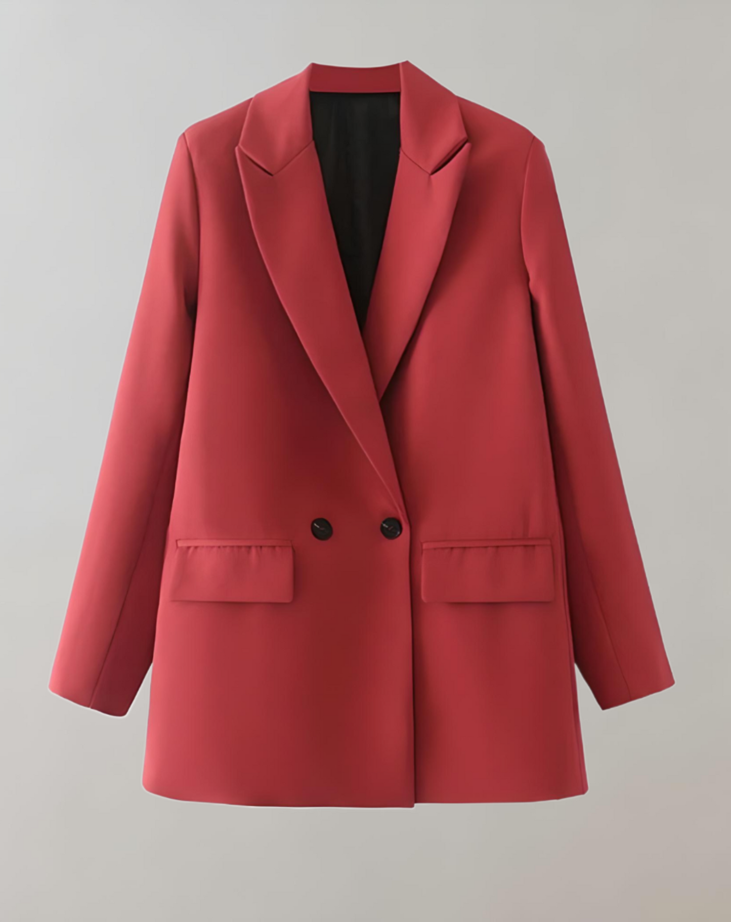 Women's casual black double-breasted suit