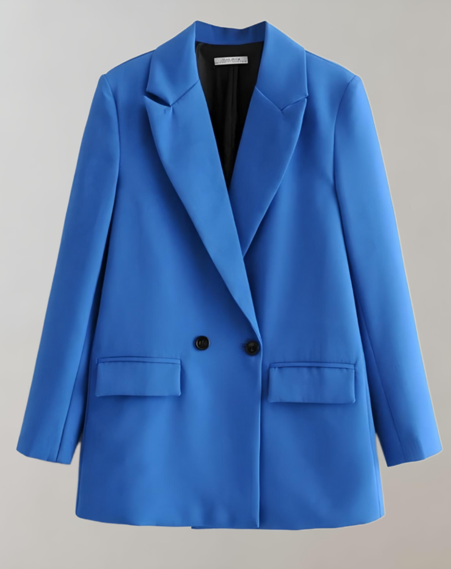 Women's casual black double-breasted suit