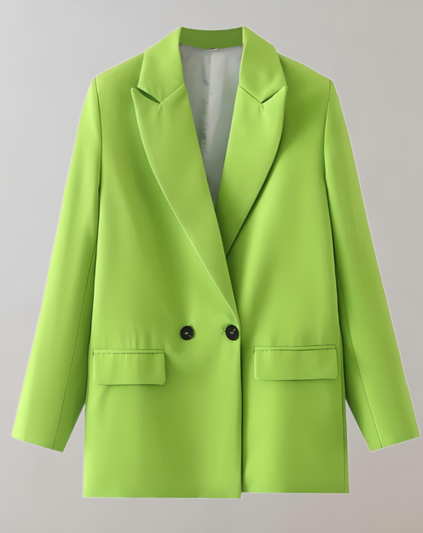 Women's casual black double-breasted suit