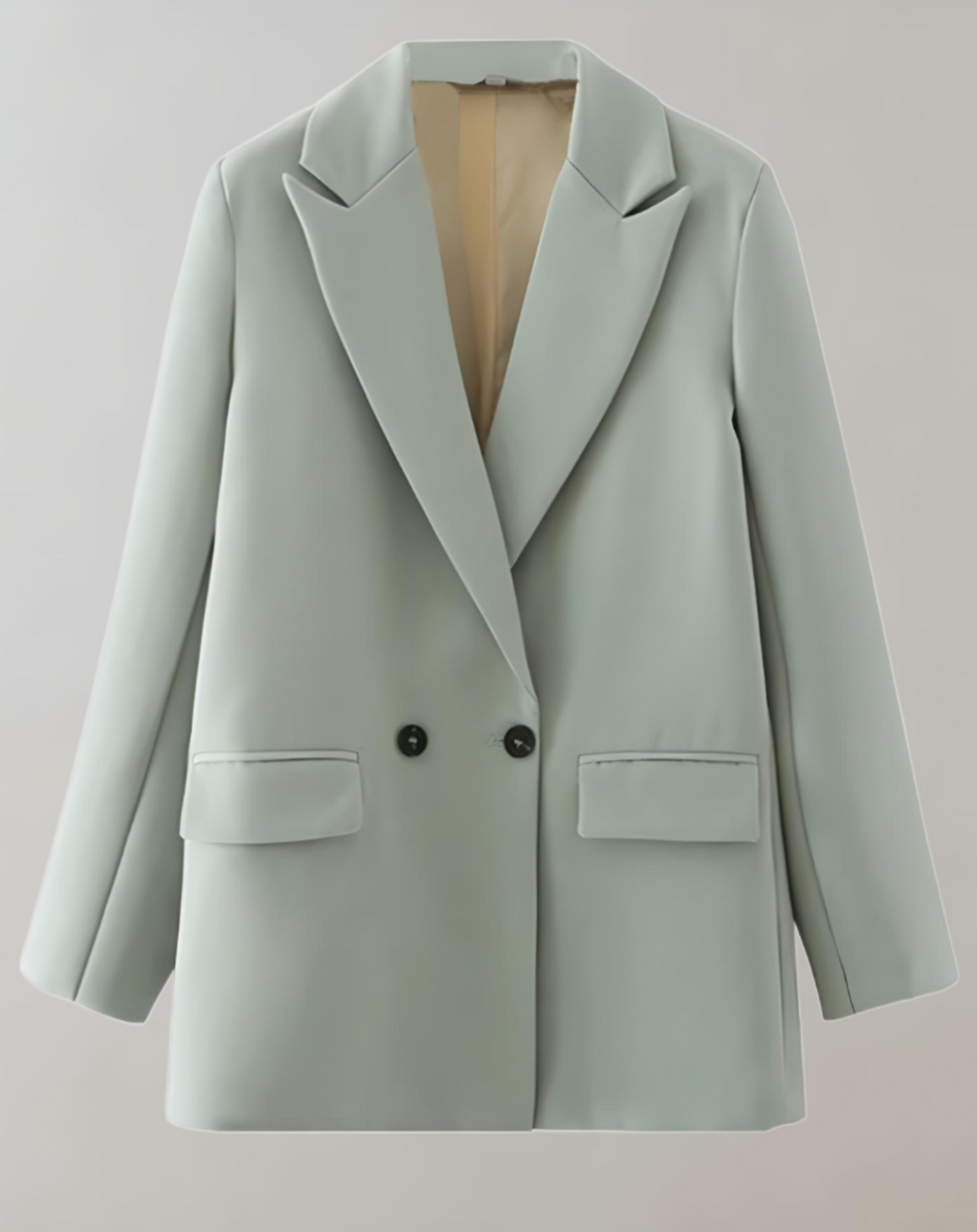 Women's casual black double-breasted suit