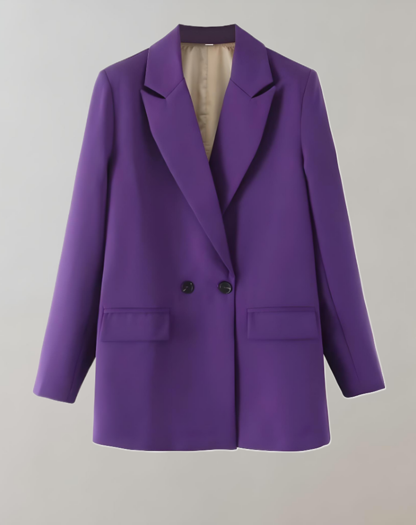 Women's casual black double-breasted suit