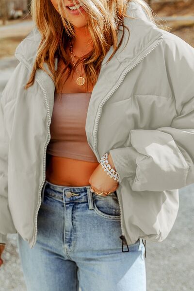 Leni - zip up collared neck coat with pockets