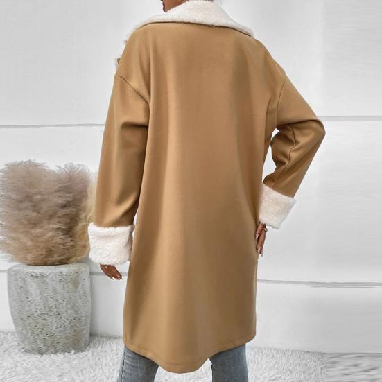 Women’s Mid-Length Coat - Double Breasted - Shearling Lined - Warm Elegant Outerwear