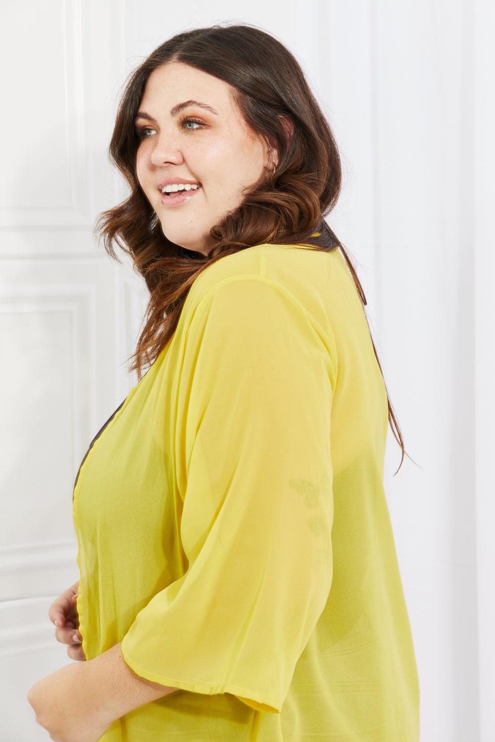 Women's plus size chiffon kimono cover-up