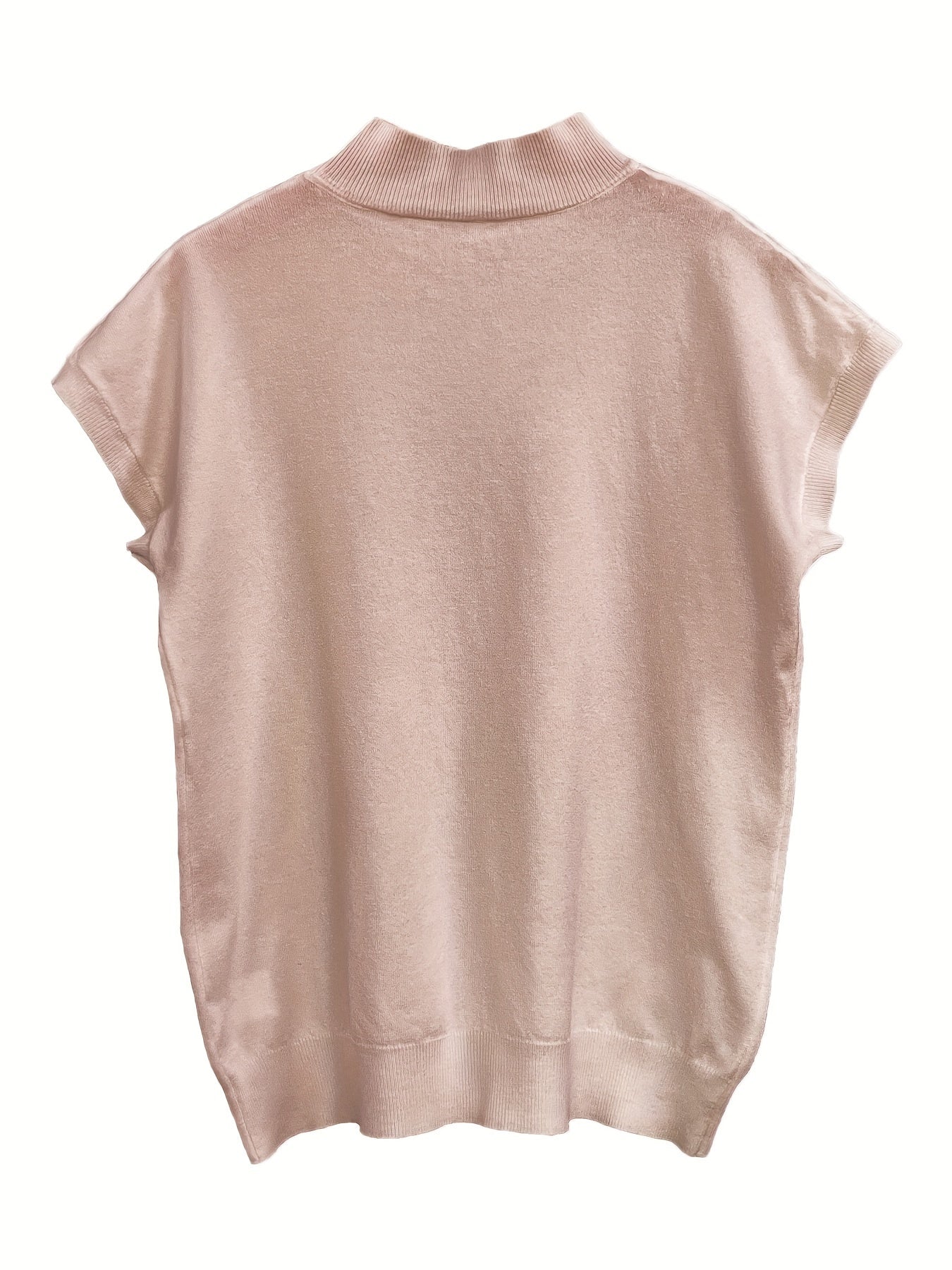 Sleeveless high-neck knit top with a fitted design for women
