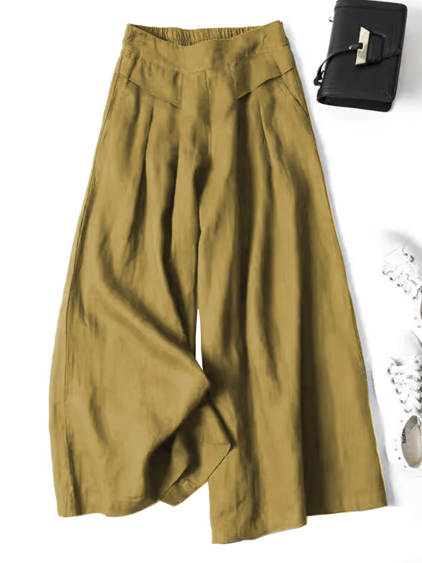 Women's wide-leg skirt pants with loose high waist