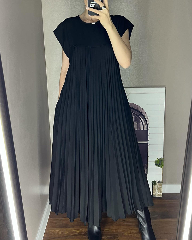 Sleeveless Pleated Dress for Women