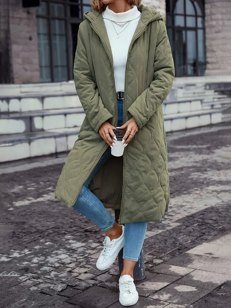Women’s long loose hooded winter jacket