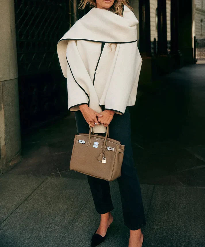 Women's style short coat with scarf