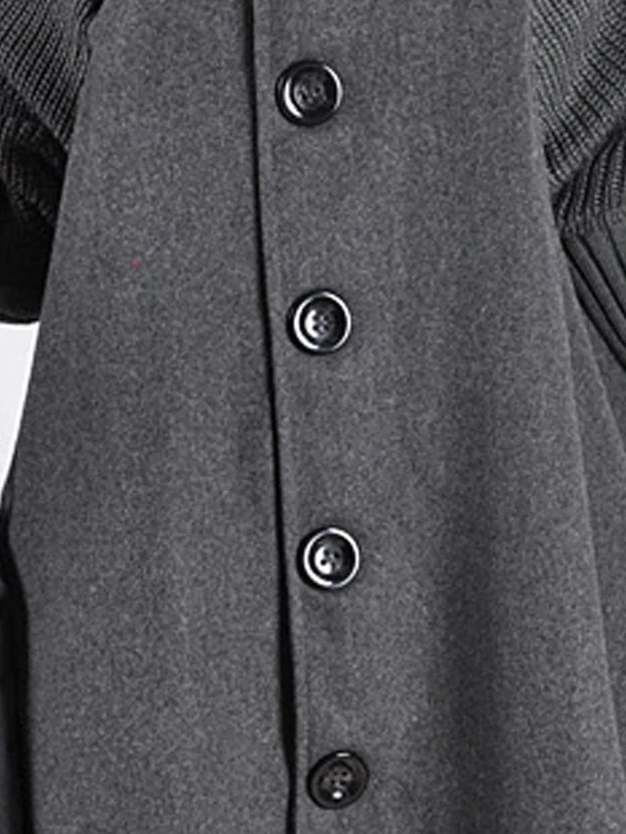 Women's mid-length high-neck button-down loose trench coat