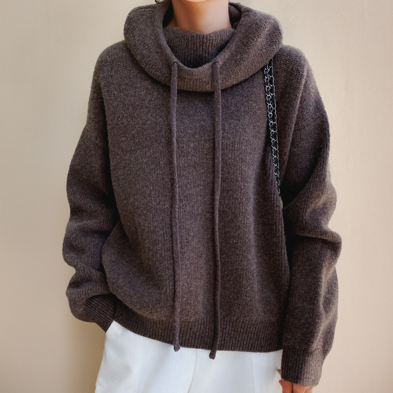 Women's thick warm high-neck hoodie sweater