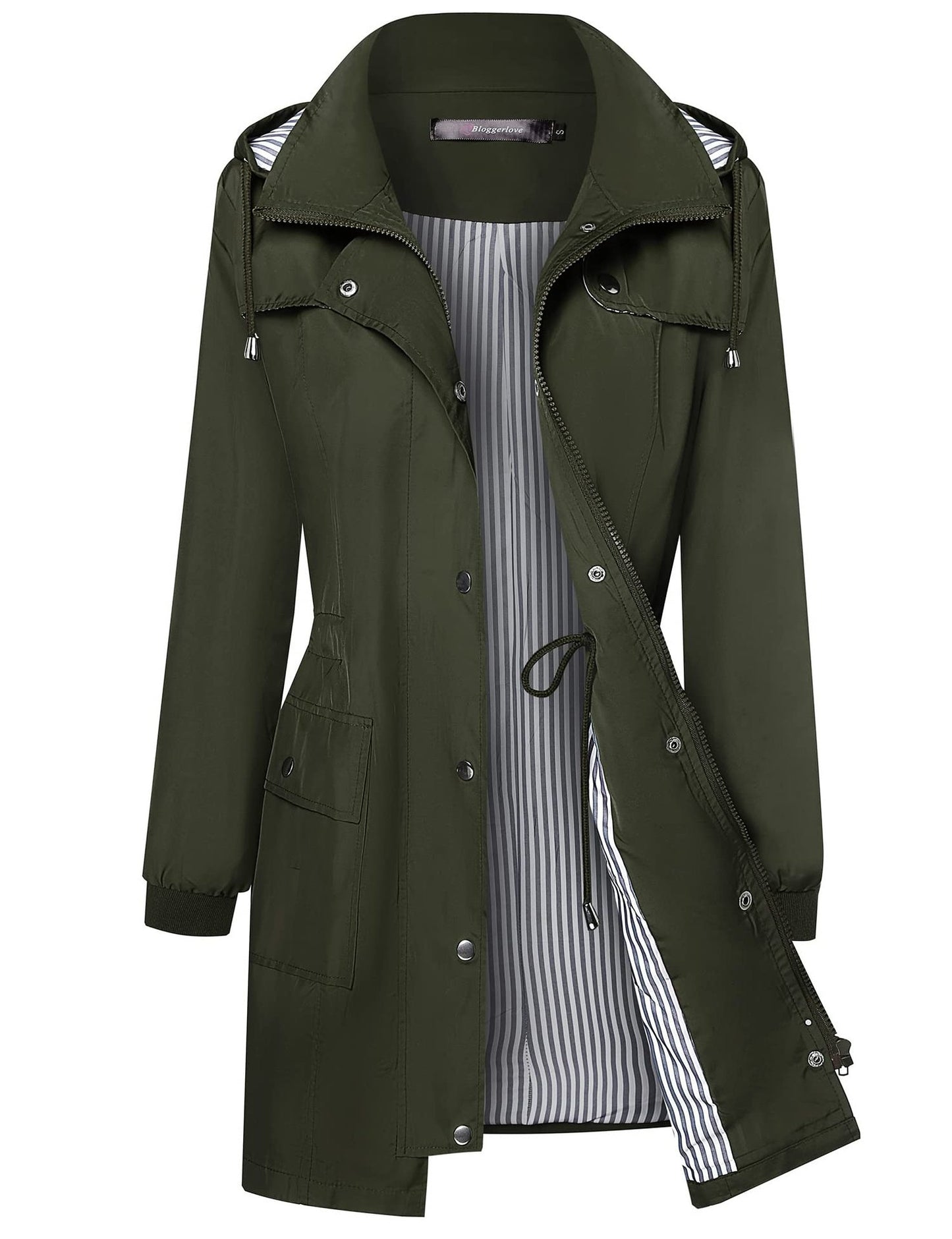 Women's casual waterproof hooded windbreaker jacket