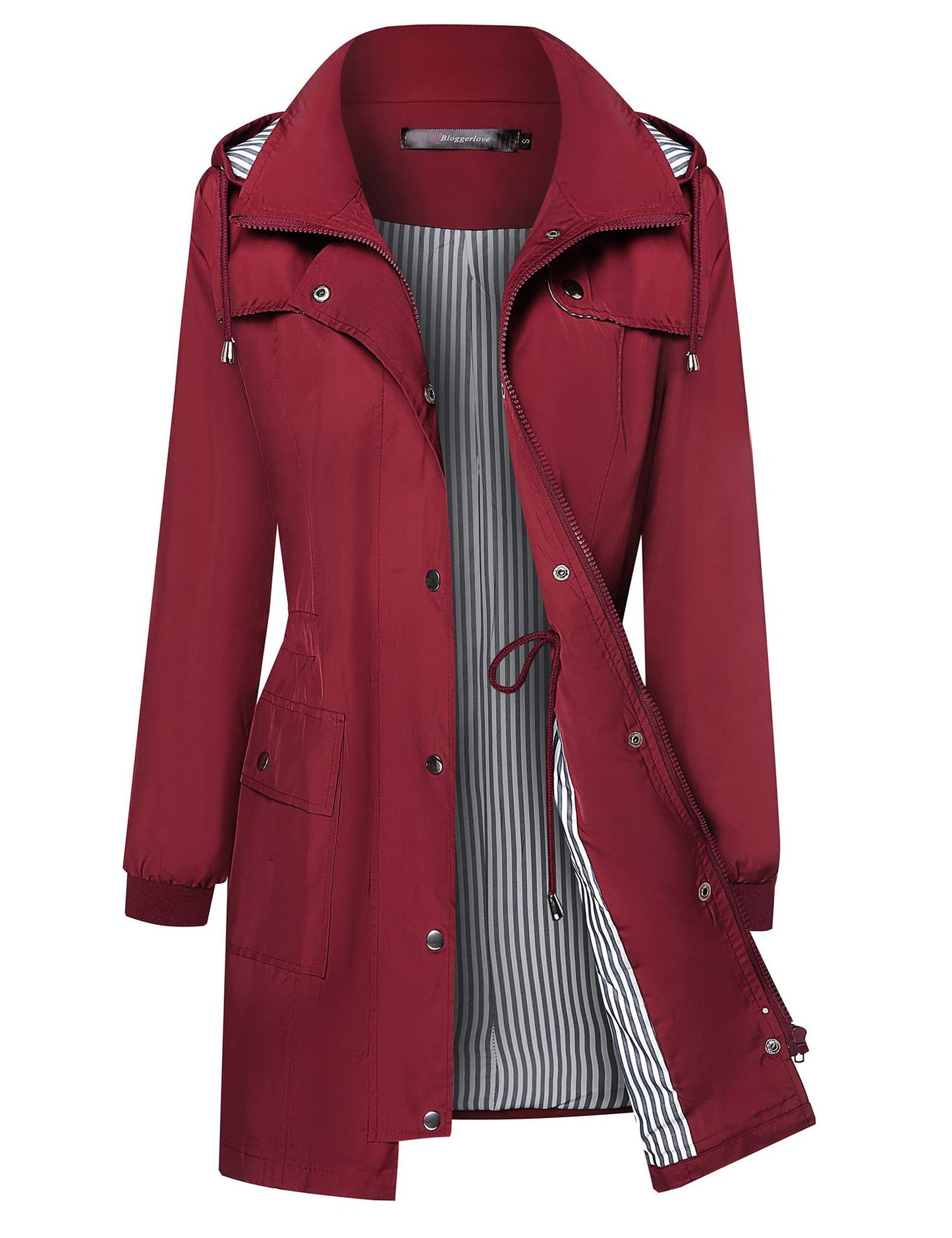 Women's casual waterproof hooded windbreaker jacket