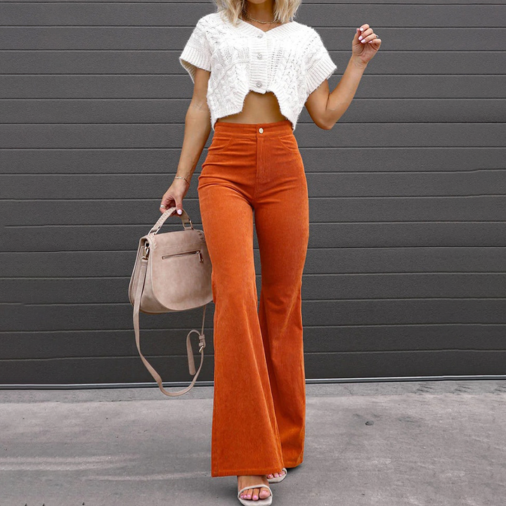 Women's high waist slim fit flare pants