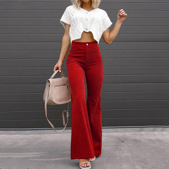 Women's high waist slim fit flare pants